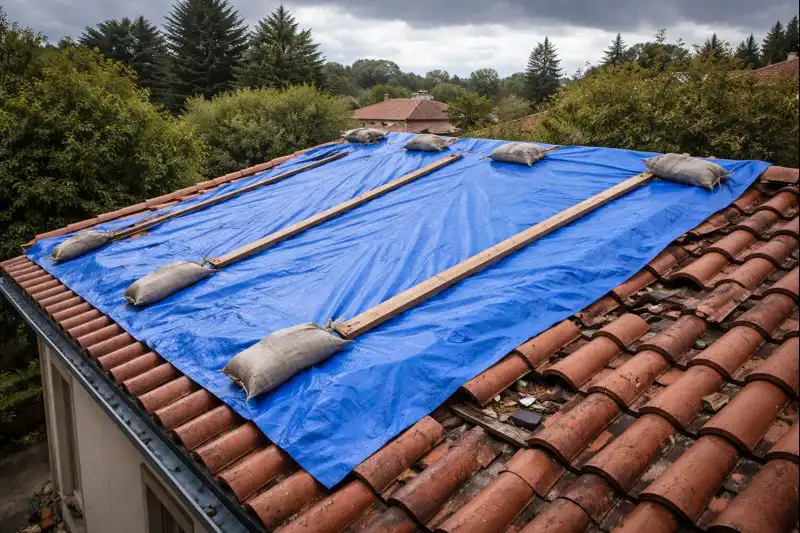 Intervention rapide sur une fuite de toiture après intempéries dans le Var